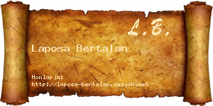Laposa Bertalan névjegykártya